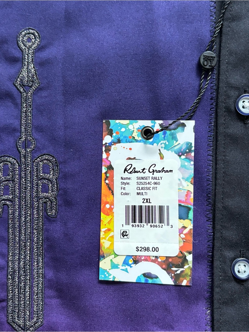 Robert Graham Sunset Rally Buttoned Shirt NEW Men’s XXL Viscose - Picture 7 of 12